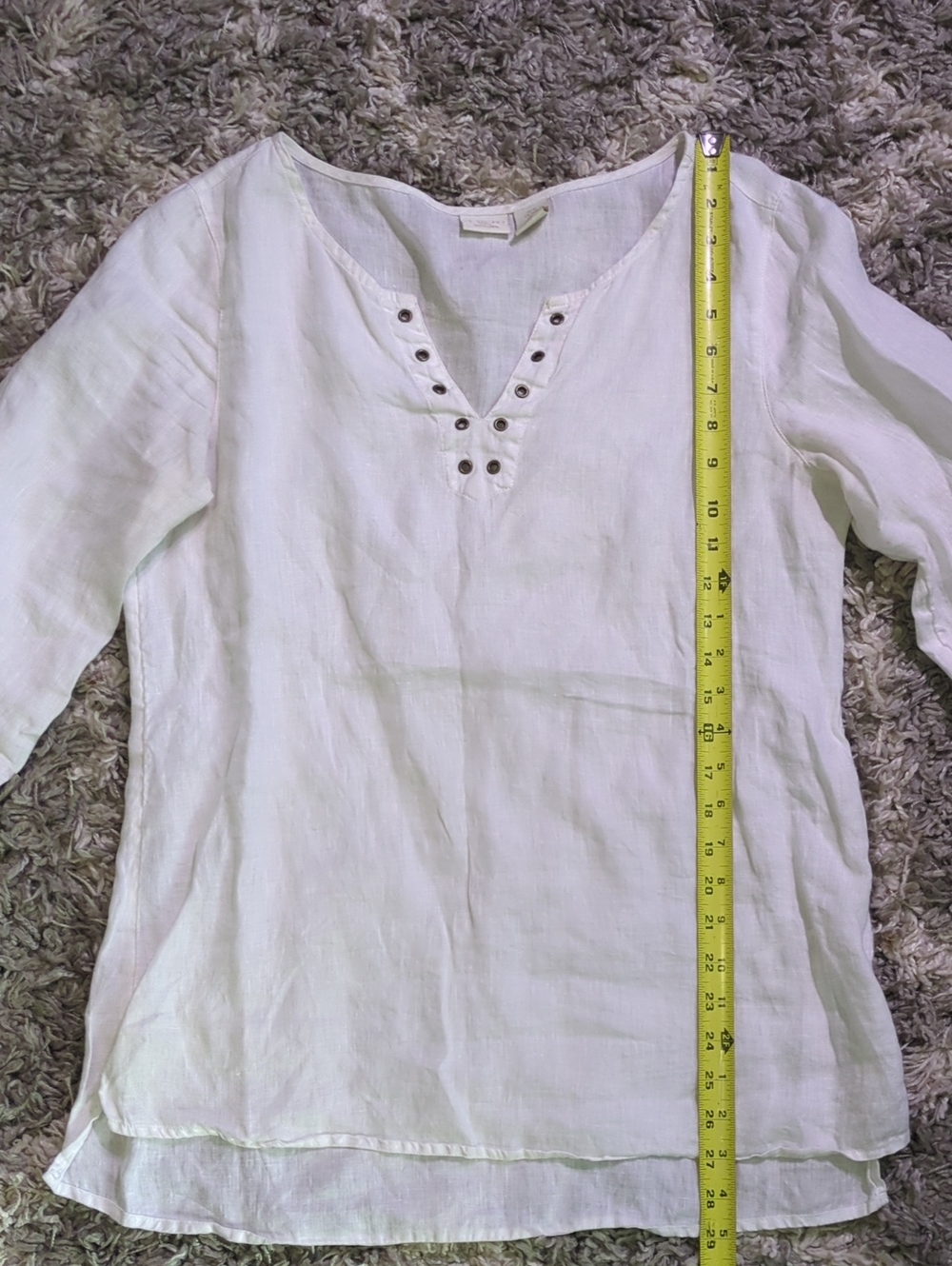 3 Linen Top Bundle Made in Italy St. Tropez West White Blouses Mixed Sizes - Picture 11 of 16